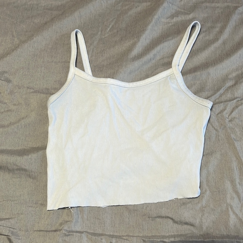 White cropped tank top